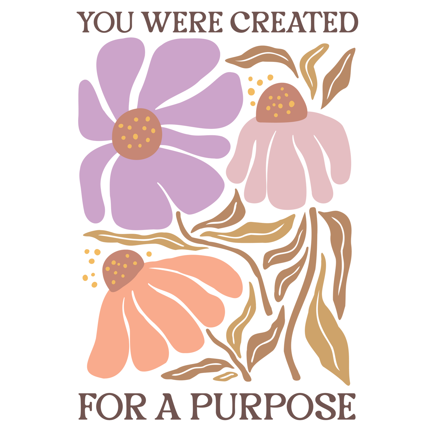 Bügelbild "created for a purpose"