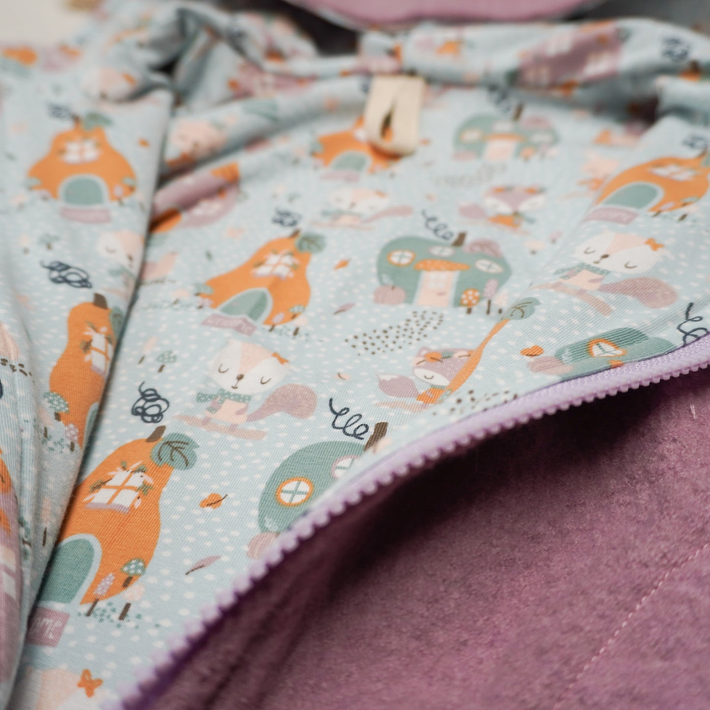 Merino-Walkjacke Gr. 98 mit Taschen und Zipfelkapuze