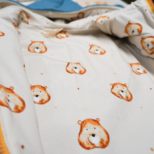 Walkjacke Gr. 110 mit Zipfelkapuze und Taschen