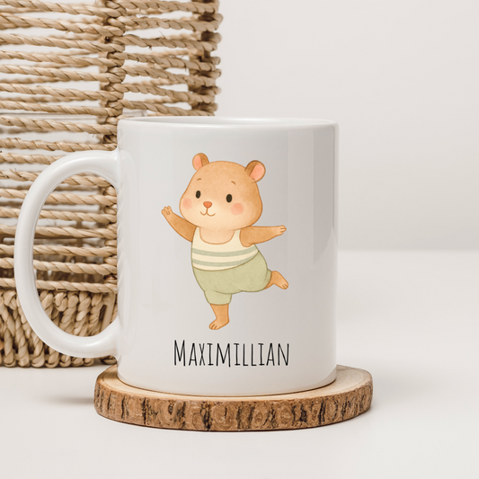 Tasse Yoga Hamster - personalisierbar (5 Schriftarten)