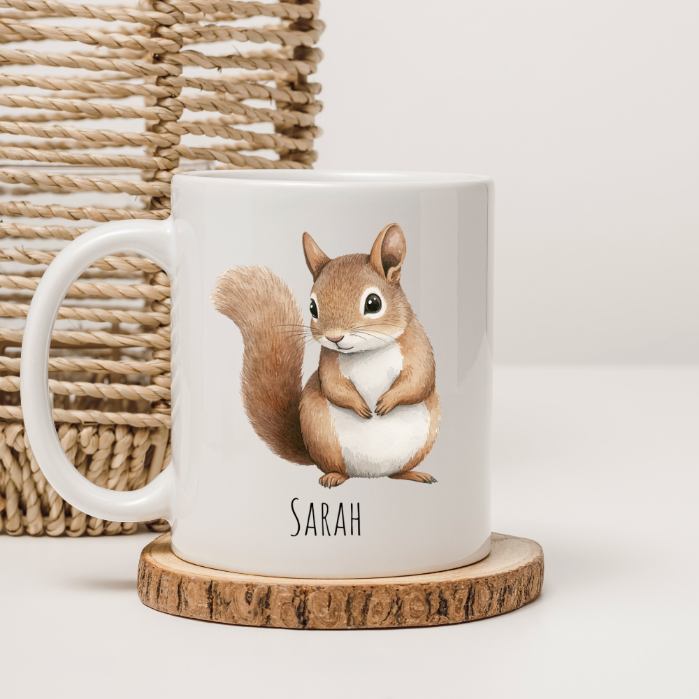 Tasse "Eichhörnchen" -  personalisierbar (5 Schriftarten)