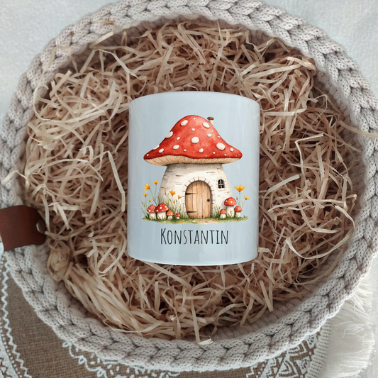 Spardose "Pilzhäuschen" - personalisierbar (5 Schriftarten)