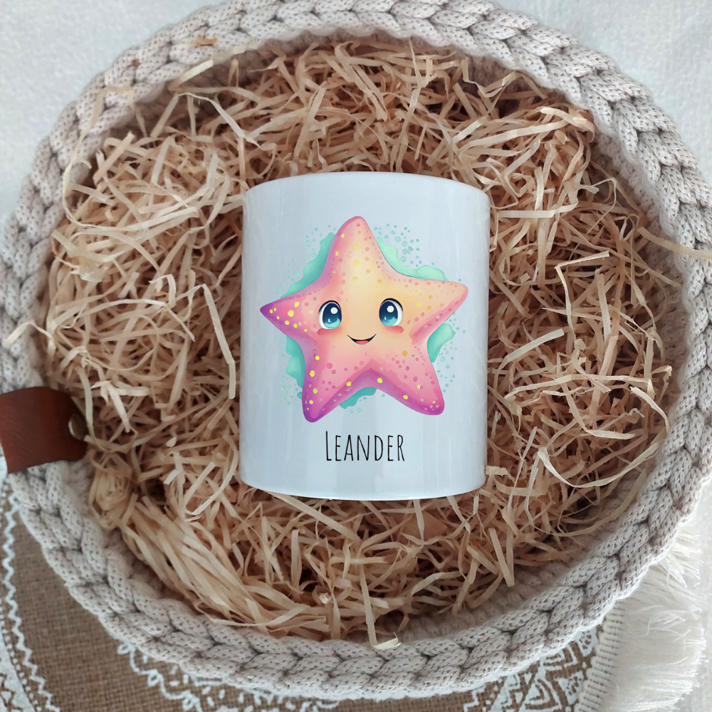 Spardose "Seestern" - personalisierbar (5 Schriftarten)