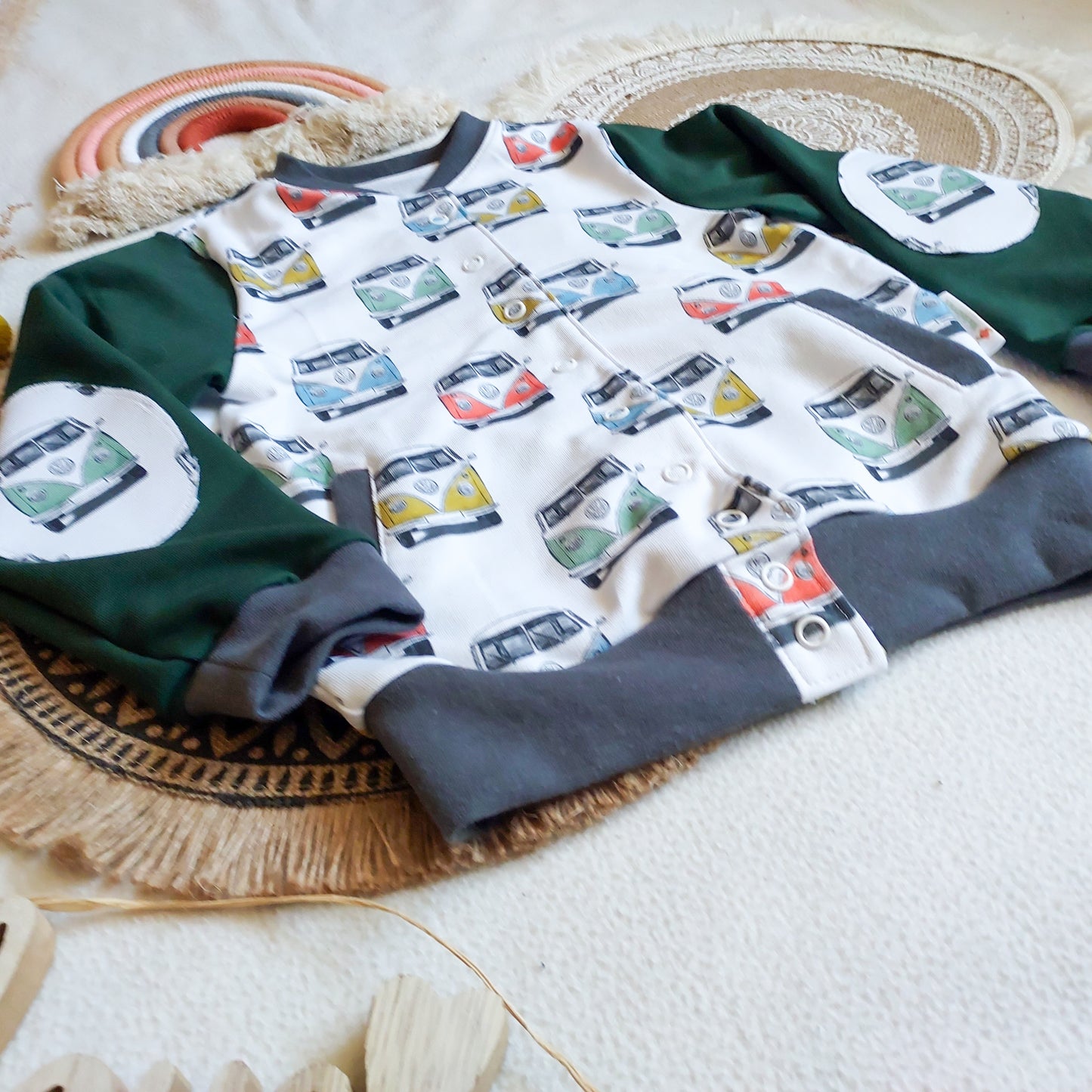 Collagejacke "Herzblatt" Gr. 68-152 (individuelle Stoffauswahl