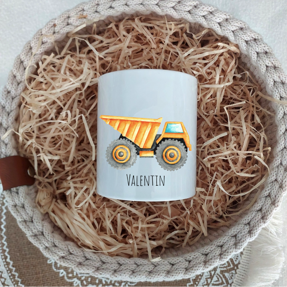 Spardose "Kipplaster" - personalisierbar (5 Schriftarten)