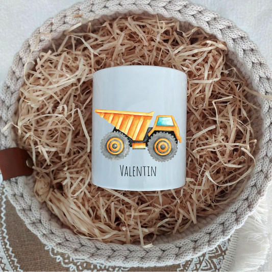 Spardose "Kipplaster" - personalisierbar (5 Schriftarten)