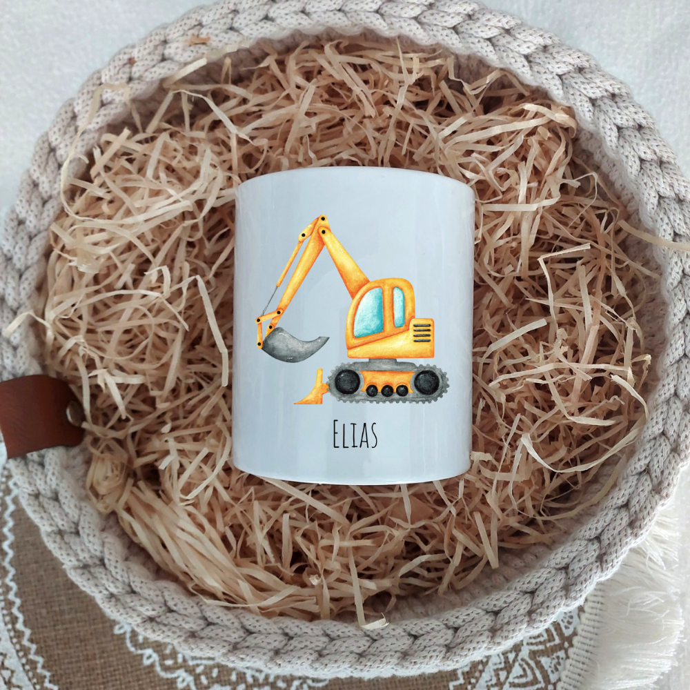 Spardose "Bagger" - personalisierbar (5 Schriftarten)