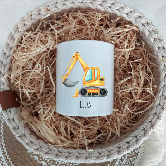 Spardose "Bagger" - personalisierbar (5 Schriftarten)