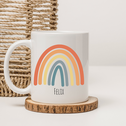 Tasse "Regenbogen" -  personalisierbar (5 Schriftarten)