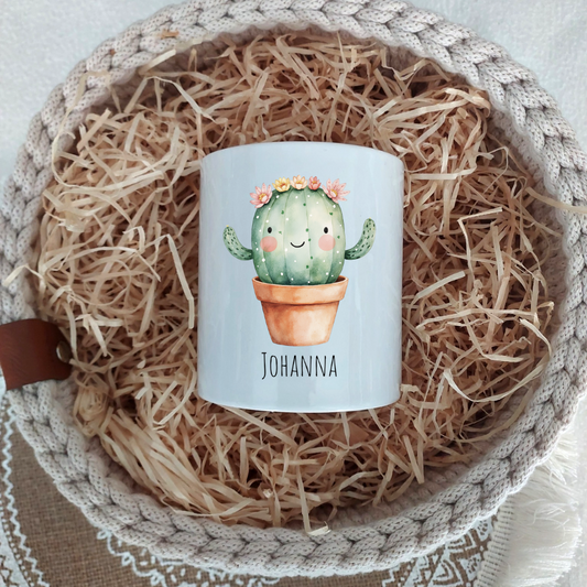 Spardose "Kleiner grüner Kaktus" - personalisierbar (5 Schriftarten)