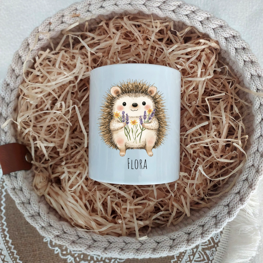 Spardose "Blumenigel" - personalisierbar (5 Schriftarten)