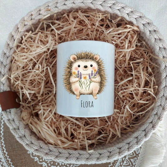 Spardose "Blumenigel" - personalisierbar (5 Schriftarten)