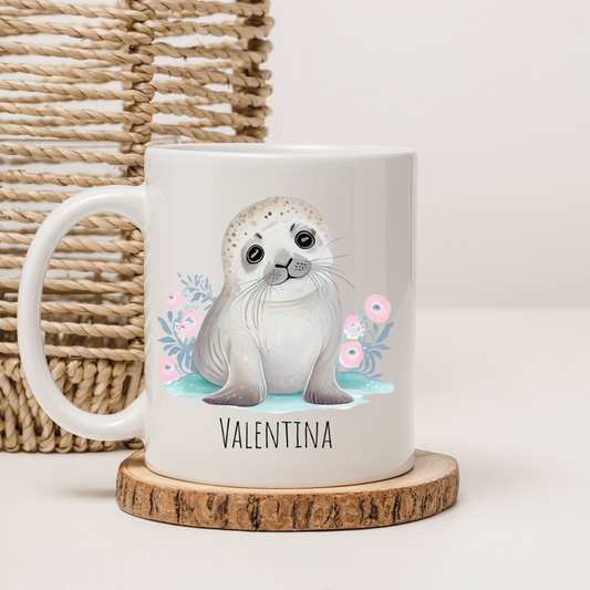Tasse "Robbe" -  personalisierbar (5 Schriftarten)