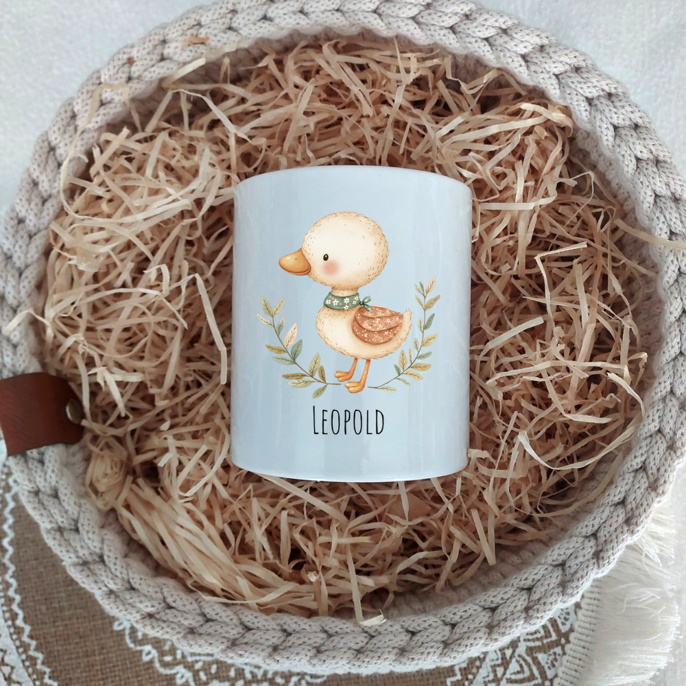 Spardose "Kleines Entlein" - personalisierbar (5 Schriftarten)