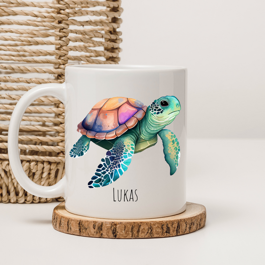 Tasse "Schildkröte" -  personalisierbar (5 Schriftarten)