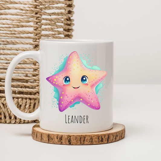 Tasse "Seestern" -  personalisierbar (5 Schriftarten)