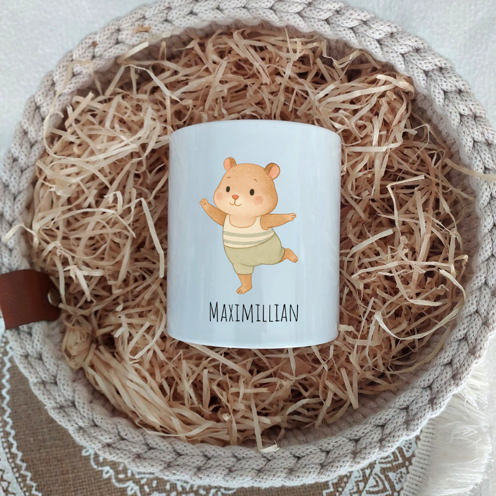 Spardose "Yoga Hamster" - personalisierbar (5 Schriftarten)