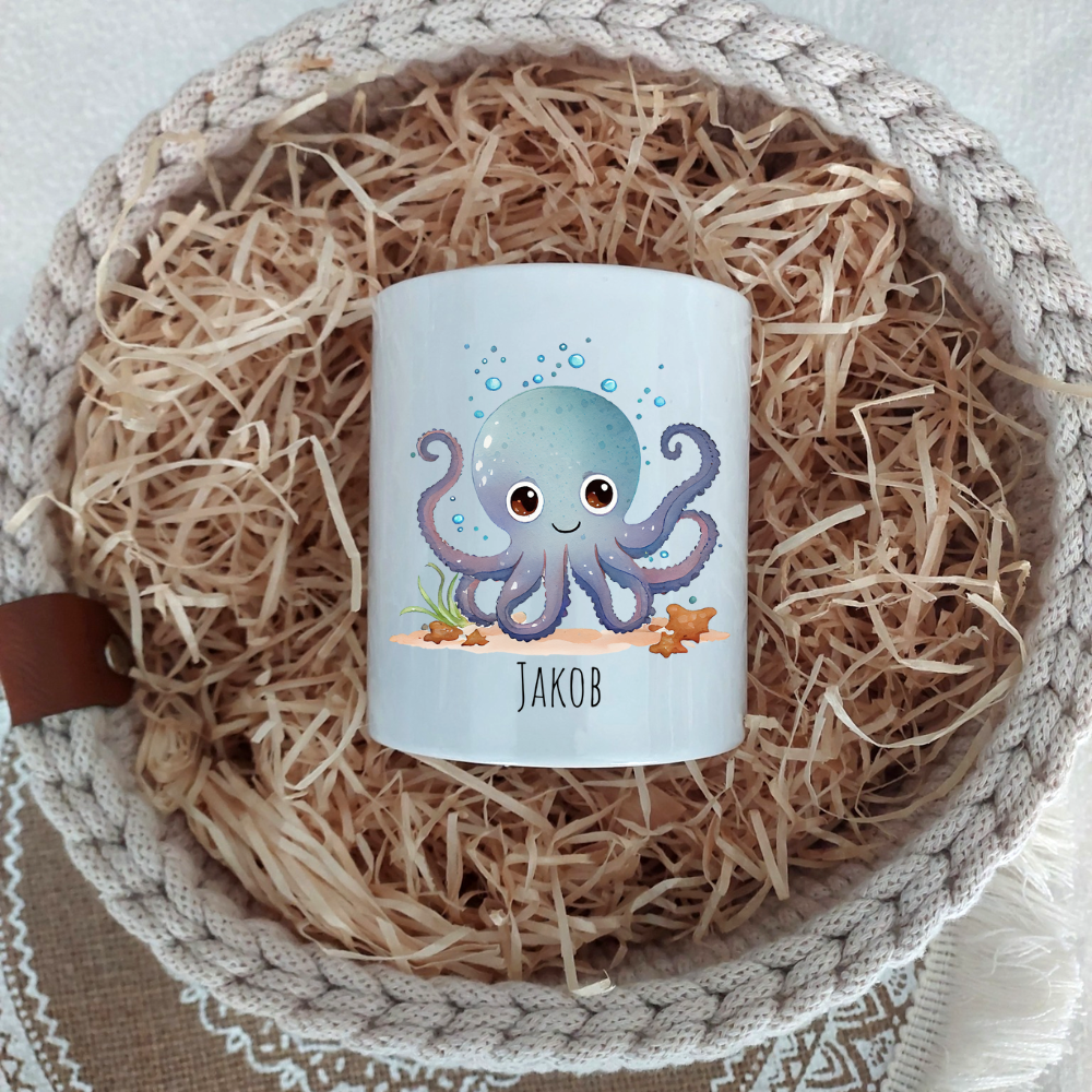 Spardose "Oktopus" - personalisierbar (5 Schriftarten)