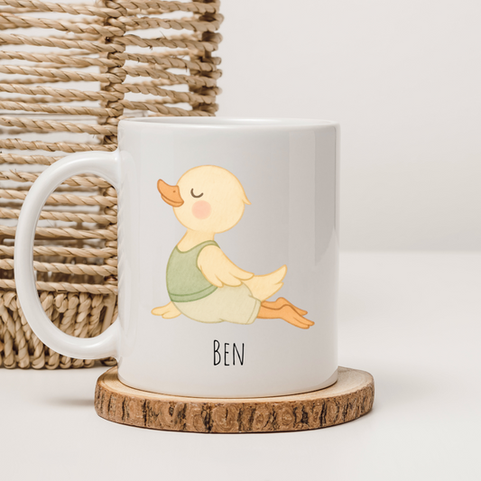 Tasse Yoga Ente - personalisierbar (5 Schriftarten)