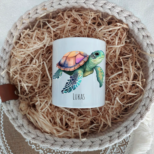 Spardose "Schildkröte" - personalisierbar (5 Schriftarten)
