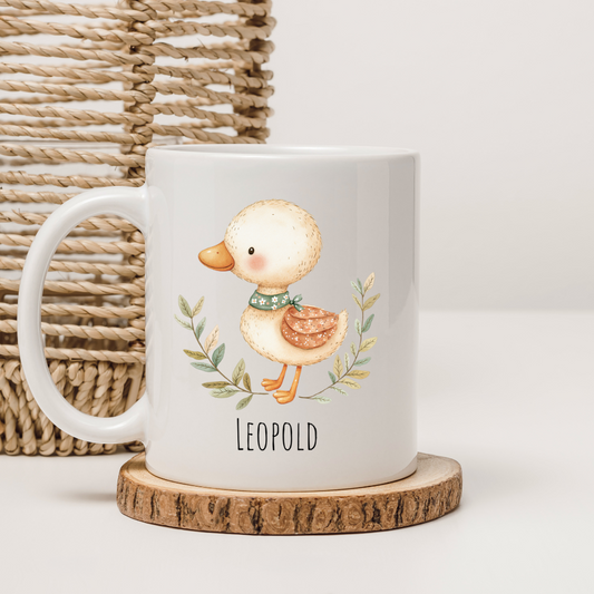 Tasse kleines Entlein - personalisierbar (5 Schriftarten)