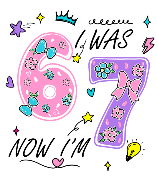 Bügelbild "6 7 rosa/lila"