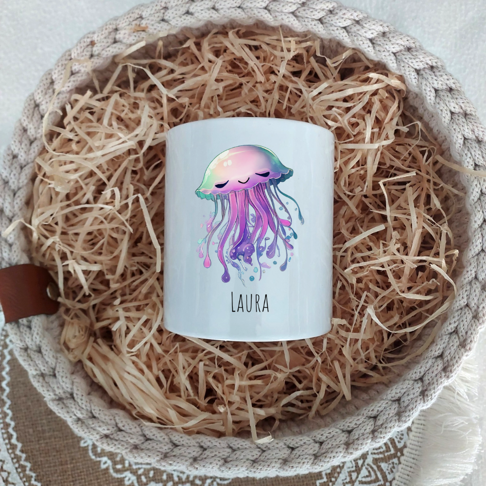 Spardose "Qualle" - personalisierbar (5 Schriftarten)