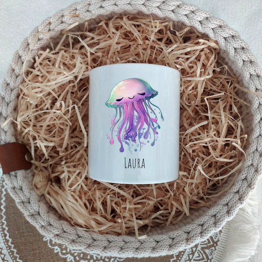 Spardose "Qualle" - personalisierbar (5 Schriftarten)