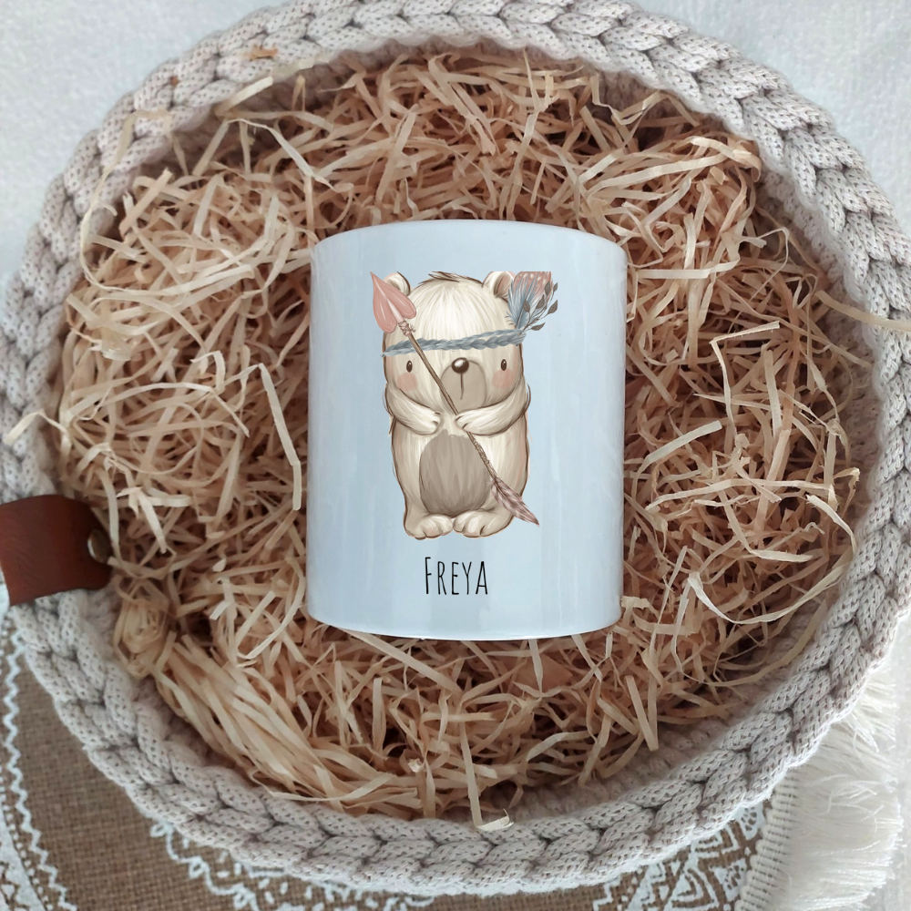 Spardose "Boho-Bär" - personalisierbar (5 Schriftarten)