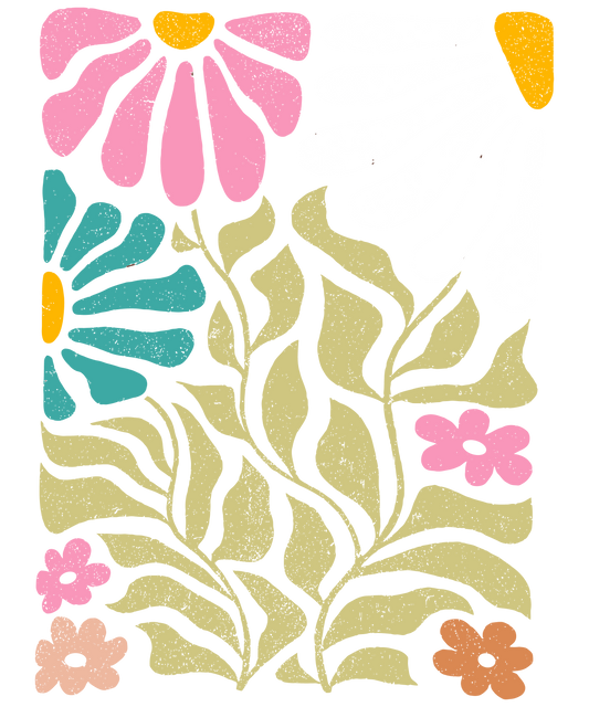 Bügelbild "groovy retro flowers"