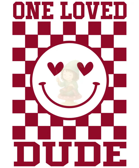 Bügelbild ’One loved dude’ viereckig