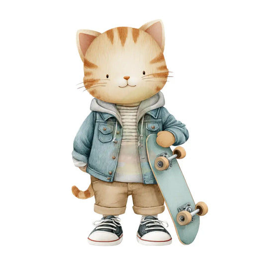 Bügelbild ’Skater Cat’