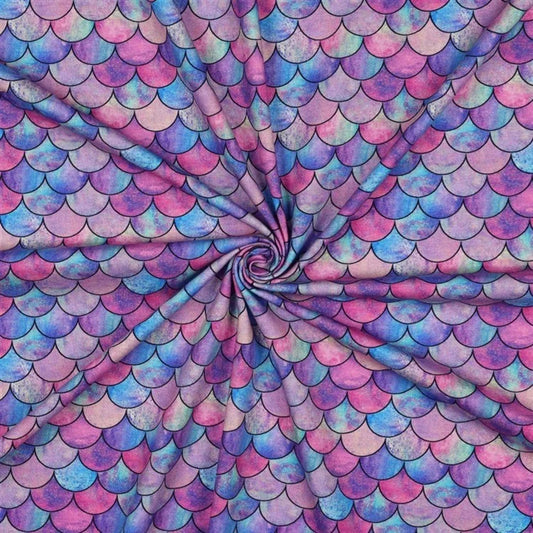 Baumwolljersey "Merjungfrauschuppen" - 0,5m