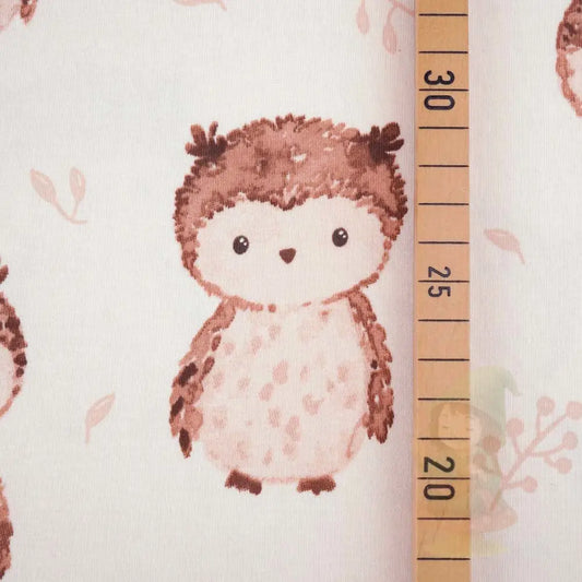 STOFFONKEL Bio-Jersey ’Kleine Eule’ (GOTS) - 0,5m