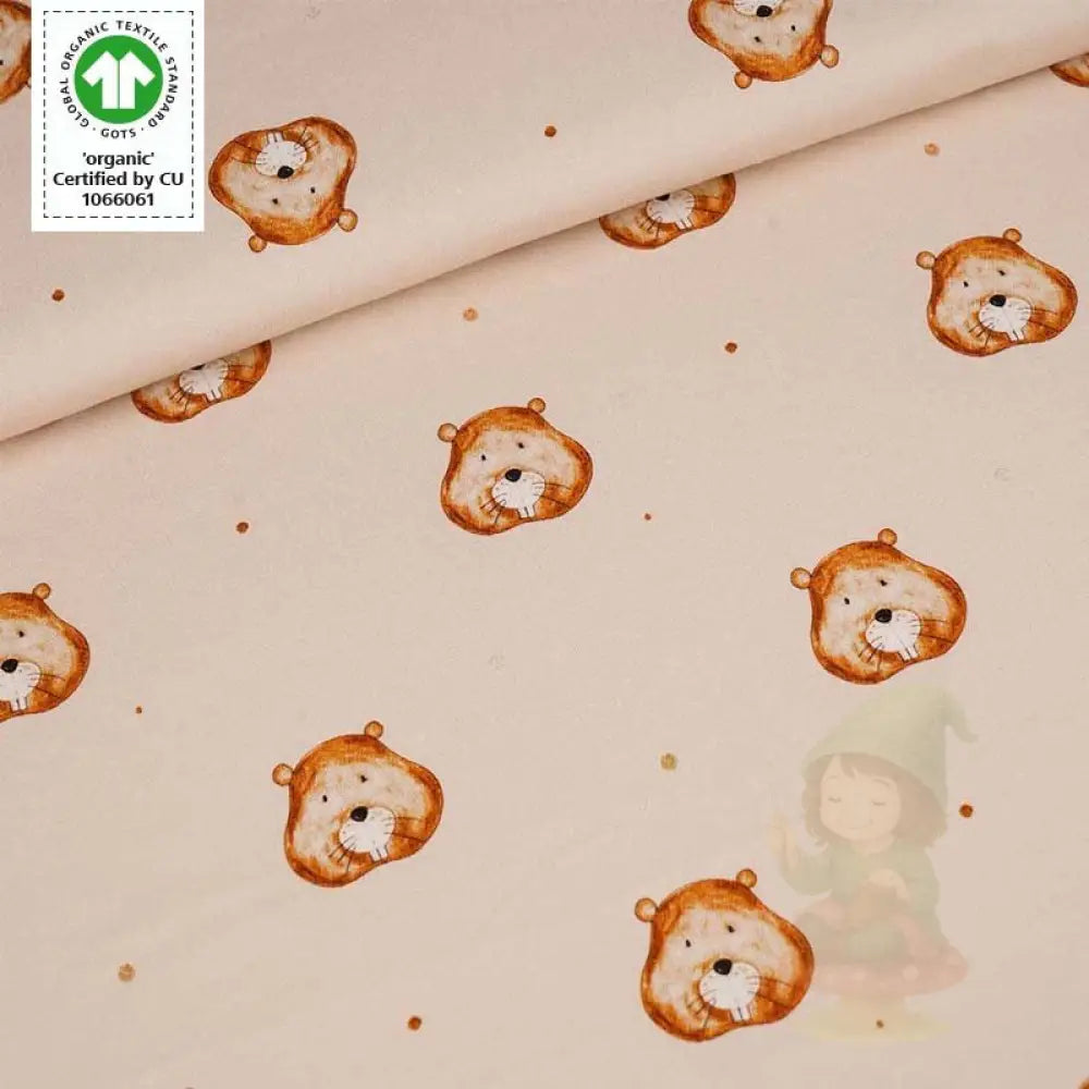STOFFONKEL Bio-Jersey ’Mr. Beaver’ (GOTS) - 0,5m