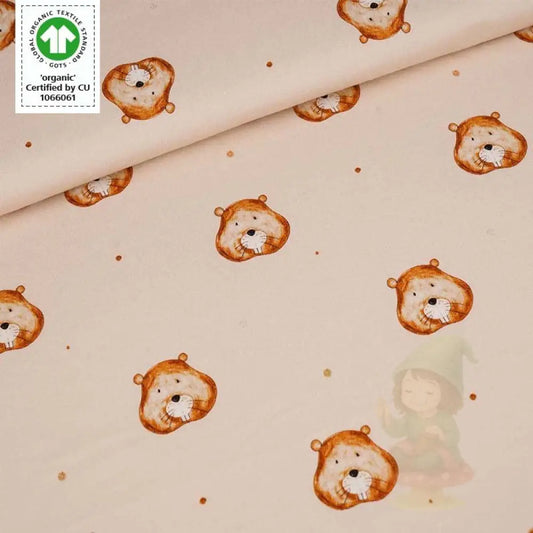 STOFFONKEL Bio-Jersey ’Mr. Beaver’ (GOTS) - 0,5m