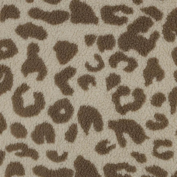 Teddystoff "Leopunkte" - taupe